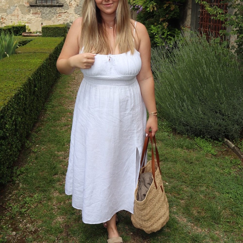 Wilfred Aritzia Size Large Genoa Linen Midi Dress